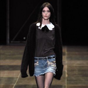 Saint Laurent 2013 silk schoolgirl bow blouse